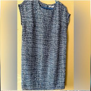 Dalia Casual Dress, Blue/Gray, Sleeveless, Zip Back. Sz 8. NWOT